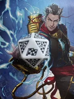 MTG Aetherdrift Spindown Dice Life Counter D20 White Finish Line Oversized Die - Image 1