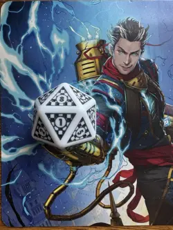 MTG Aetherdrift Spindown Dice Life Counter D20 White Finish Line Oversized Die - Image 2