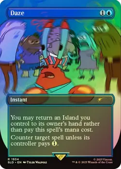Daze Foil SpongeBob Secret Lair NM MTG - Image 1