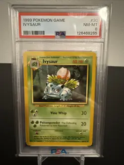 1999 Pokemon Base Set Ivysaur #30 PSA 8 NM Vintage - Image 1