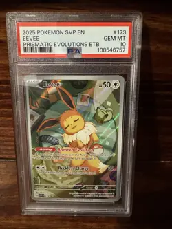 2025 POKEMON SVP EN-SV BLACK STAR PROMO #173 EEVEE PSA 10 PRISMATIC EVOLUTIONS - Image 1