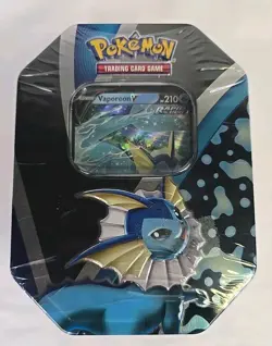 Pokemon TCG Eevee Evolutions Tin 2021 [ Vaporeon V ] NEW 820650809057 - Image 1