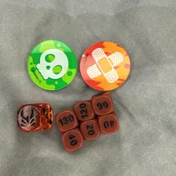 Pokemon TCG - Set of Dice, Damage Counters and Condition Markers - Image 1