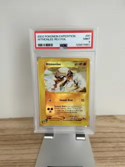 2002 POKEMON HITMONLEE REVERSE REV HOLO FOIL #81 EXPEDITION PSA 9 NEW CERT - Image 1