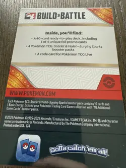 Pokemon Scarlet and Violet Surging Sparks Build and Battle Box [SV08] Sealed - Image 2