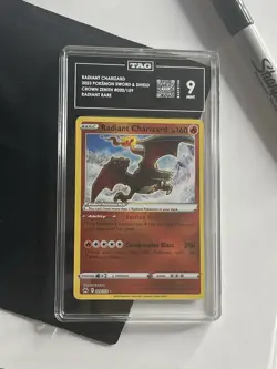 TAG 9 Radiant Charizard #020/159 Pokemon Crown Zenith Holo Radiant Rare Mint - Image 1