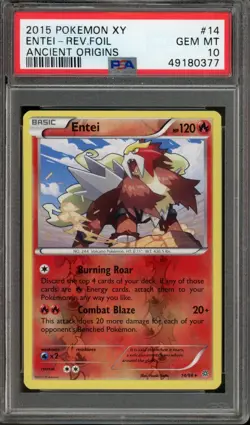 Pop 18 - Reverse Holo - PSA 10 Entei #14 Pokemon XY Ancient Origins - Image 1