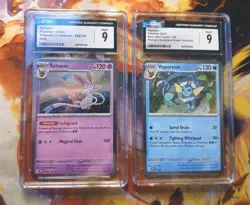 Pokemon Prismatic Evolution CGC 9 Slab Graded Lot of 2 - Image 1