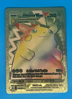 Pokemon Pikachu VMAX Rainbow Gold Foil Fan Art - Image 1