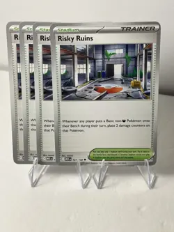 4x Risky Ruins 127/132 Mega Evolution Pokemon Playset - Image 1