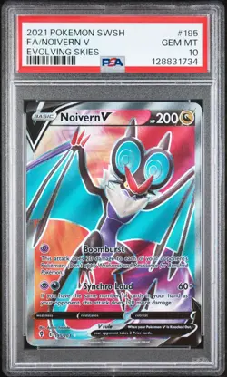 2021 POKEMON SWSH EVOLVING SKIES # 195 FULL ART/NOIVERN V PSA 10 GEM MINT - Image 1