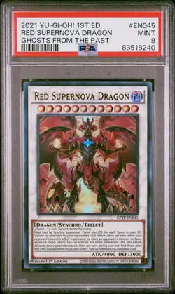 2021 YU-GI-OH! GHOSTS FROM THE PAST 1ST ED #EN045 RED SUPERNOVA DRAGON PSA 9 - Image 1