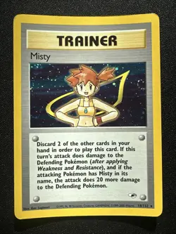 Misty 18/132 - Gym Heroes - Holo Rare Trainer Pokemon Card - English - Image 1