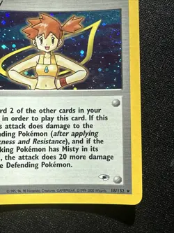 Misty 18/132 - Gym Heroes - Holo Rare Trainer Pokemon Card - English - Image 4