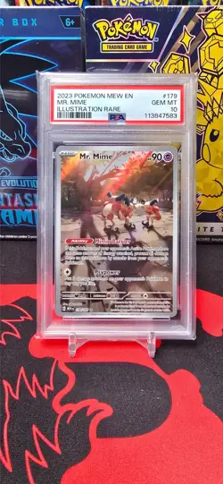Pokemon TCG Mr. Mime Scarlet & Violet Holo Illustration Card 179/165 PSA 10 - Image 1
