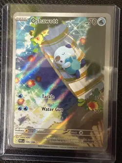 Pokemon Oshawott TCG White Flare Illustration Rare Card 105/086 Sv: White - Image 3