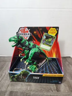 New TROX - Bakugan DELUXE FIGURE Articulated BATTLE PLANET Big FOIL TRADING CARD - Image 1