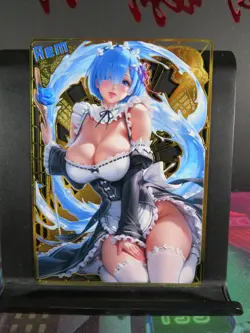 Rem Re:Zero Gold Metal Collectible Card NM Anime Goddess Waifu Doujin Sexy - Image 1