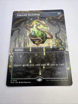 Mtg. Emerald Medallion. Borderless. Modern Horizons 3 - Image 1