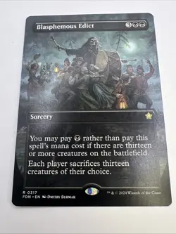 [1x] Blasphemous Edict - Borderless Near Mint, English Foundations MTG M - Image 1
