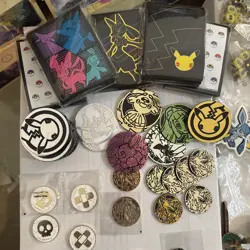Pokemon accessory bundle- dice-sleeves-coins-pins-cases - Image 2