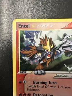 Entei Gold Star Holo 113/115 2005 EX Unseen Forces LP Pokemon - Image 2