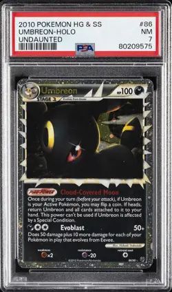 2010 POKEMON HEARTGOLD & SOULSILVER UNDAUNTED #86 UMBREON-HOLO PSA 7 - Image 1