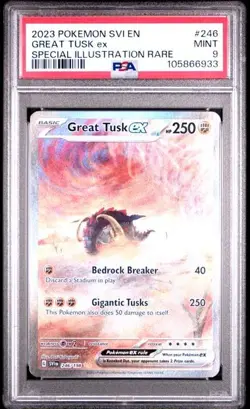 2023 POKEMON SVI EN-SCARLET & VIOLET #246 GREAT TUSK ex SPECIAL ILLUSTRATI PSA 9 - Image 1