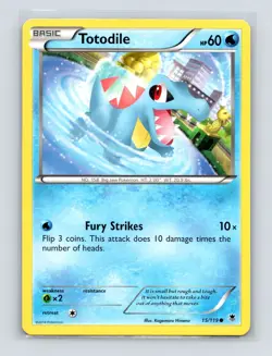 Pokemon TCG Totodile 15/119 XY - Phantom Forces Normal LP - Image 1