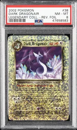 2002 POKEMON LEGENDARY COLLECTION #38 DARK DRAGONAIR-REVERSE FOIL PSA 8 - Image 1