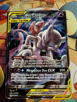 Pokemon Sun and Moon Promo Mewtwo and Mew GX SM191 LP - Image 1