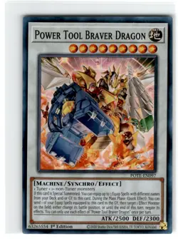 Yu-Gi-Oh! Power Tool Braver Dragon Super Rare POTE-EN097 Lightly Played 1st - Image 1