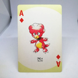 Magby A DIA Pokemon trump playing card Gold 2 Pichu Back Nintendo JAPAN - Image 1