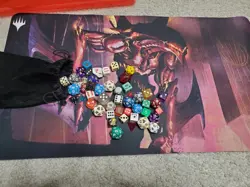 Lot of Magic the Gathering Cards and Dice, Includes Playmat - Image 4