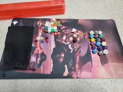 Lot of Magic the Gathering Cards and Dice, Includes Playmat - Image 5