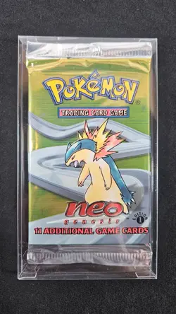 Pokemon TCG Neo Genesis 1st Edition Typhlosion Booster Pack Open/Empty - Image 3
