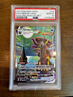 2021 POKEMON SWORD & SHIELD EVOLVING SKIES SECRET FULL ART/UMBREON VMAX PSA 10 - Image 1