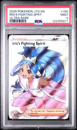 Iris's Fighting Spirit #180 PSA 9 2025 Pokemon JTG. EN. Ultra Rare - Image 1