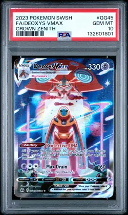 2023 POKEMON SWORD & SHIELD CROWN ZENITH #GG45 FULL ART/DEOXYS VMAX PSA 10 - Image 1