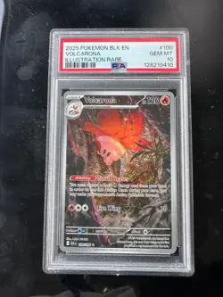 2025 POKEMON SV11B-BLACK BOLT ART RARE #104 VOLCARONA PSA 10 ENGLISH - Image 1