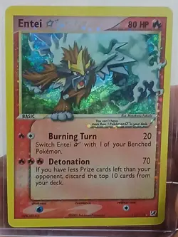 Pokemon Entei Gold Star 113/115 Ex Unseen Forces DiY Placeholder Card Holo NM+ - Image 1