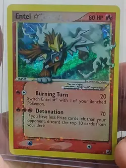 Pokemon Entei Gold Star 113/115 Ex Unseen Forces DiY Placeholder Card Holo NM+ - Image 2