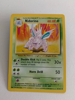 POKEMON NIDORINO BASE SET 37/102, WOTC. 1999, STAGE 1. - Image 1