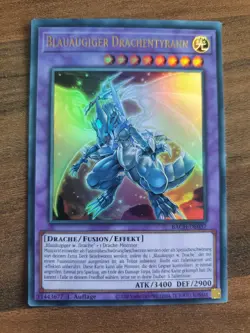 Yu-Gi-Oh! BACH-DE037 Blauaugiger Drachentyrann Ultra Rare NM 1st Ed - Image 1