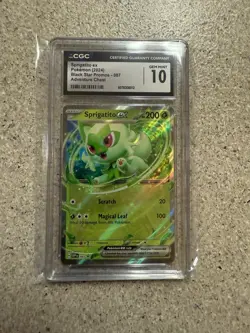 CGC 10 Sprigatito EX 087 Black Star Promo Full Art Pokemon Card. GEM MINT - Image 1
