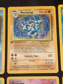 Vintage Holo Rare Pokemon Cards WOTC 1999 Base Set, Fossil, Jungle MP/HP Mewtwo - Image 3