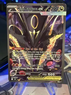 Custom Pokemon Mega Rayquaza Ex Waifu Doujin ACG DIY Full Art Card - Image 1