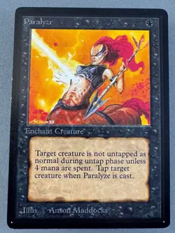 Paralyze MTG Limited Edition Beta-LP EX-Vintage Magic the Gathering - Image 1