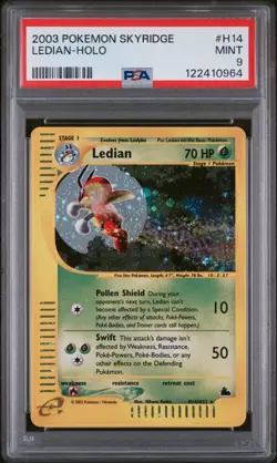 Ledian Holo PSA 9 2003 Pokemon Skyridge #H14 - Image 1