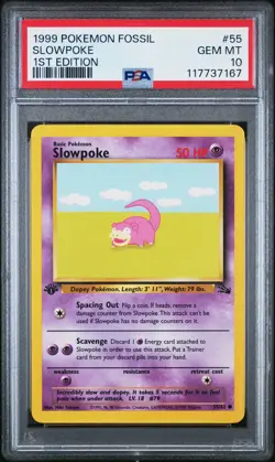 Slowpoke 1st Edition PSA 10 1999 Pokemon Fossil #55 - Image 1